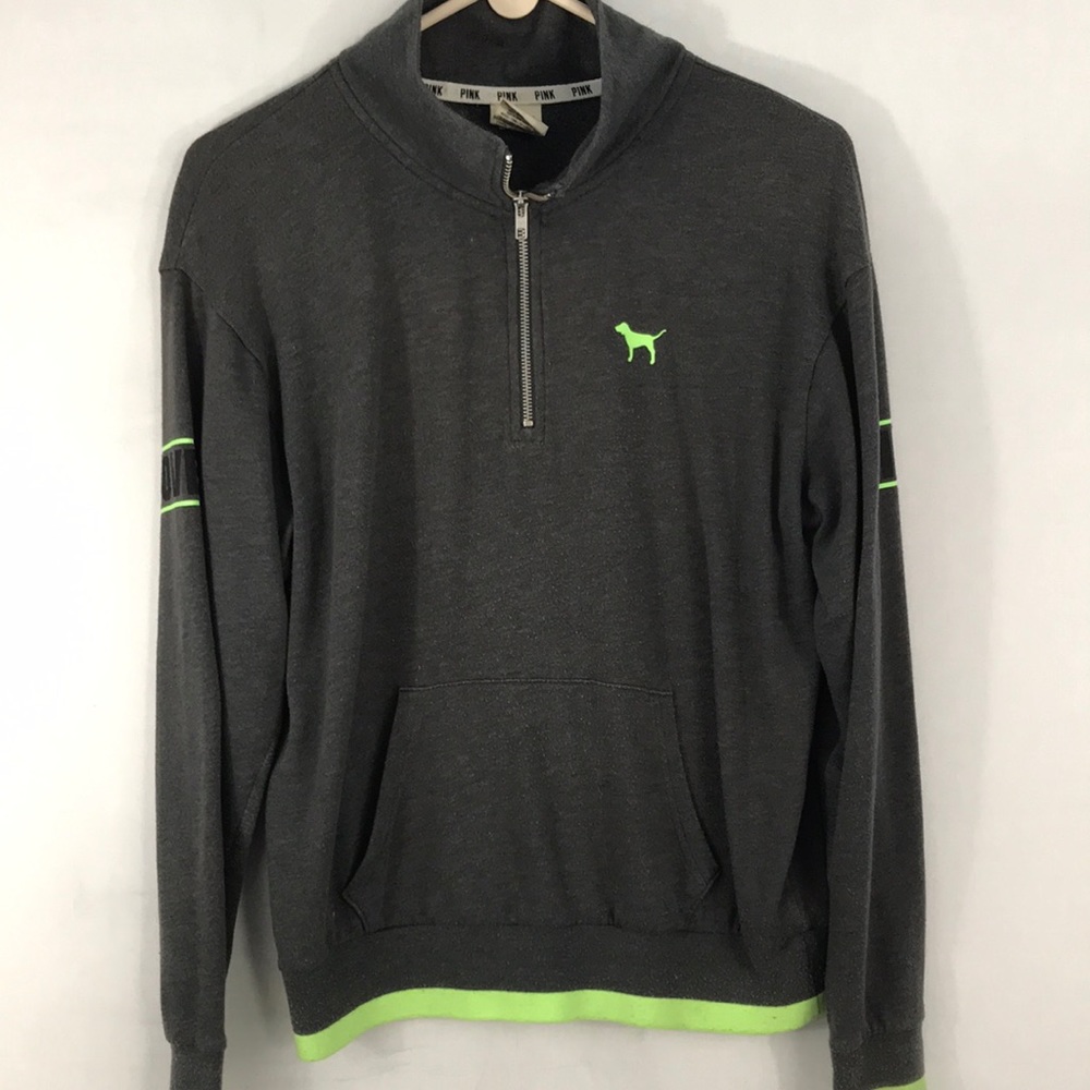 Victoria Secret PINK Grey 1/4 Zip Sweatshirt